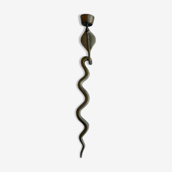 Applique bougeoir bronze serpent 1970