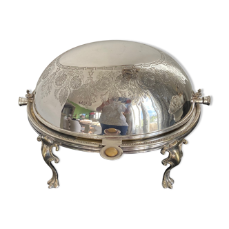 Oval bell old silver metal