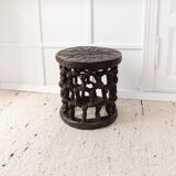 Vintage Bamileke stool from the 1950s - hand-carved table from Cameroon - African art - handmade, bohemian furniture, gift idea