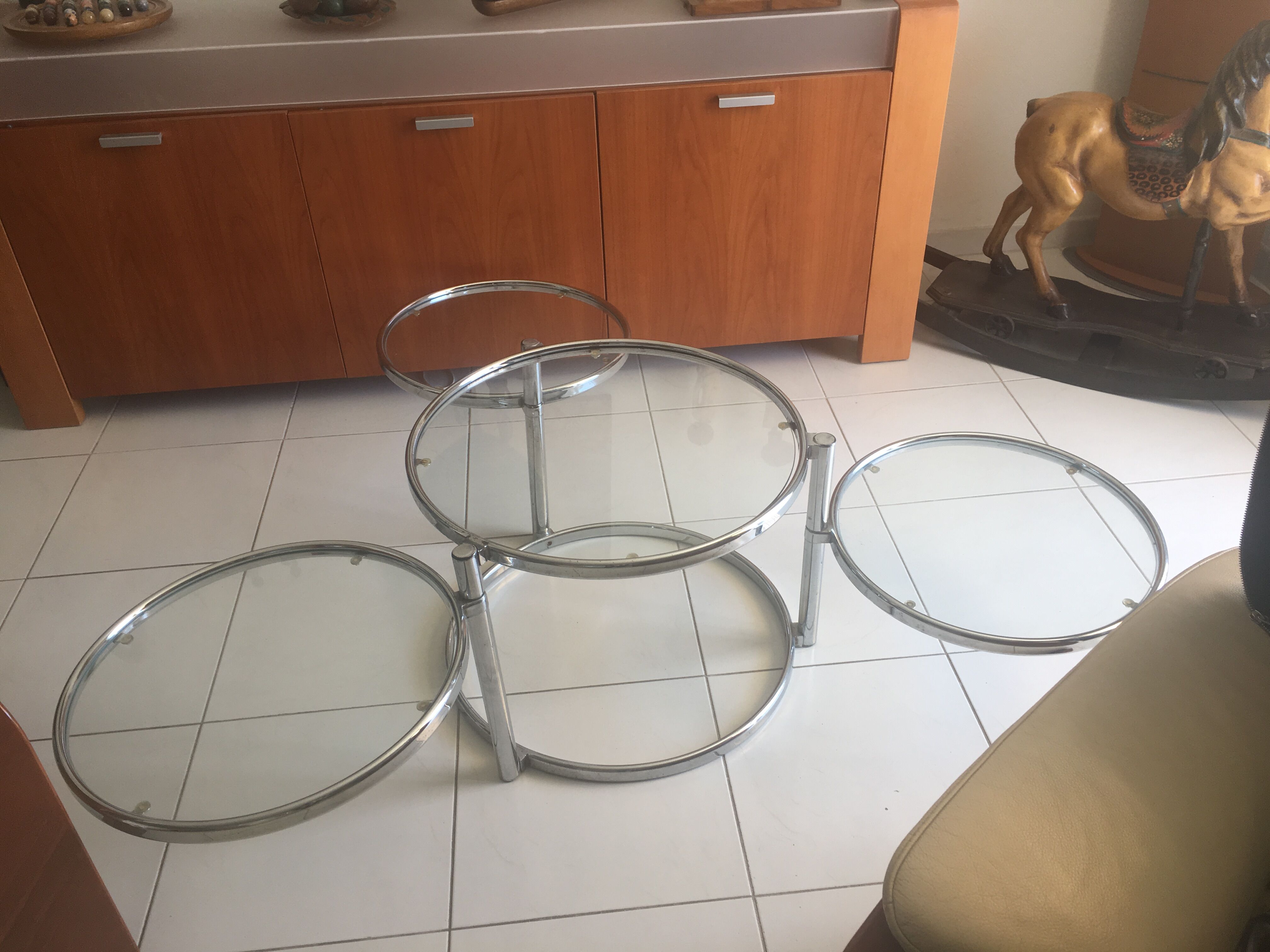 Table basse 4 plateaux vintage