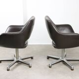Italian Vintage Chocolate Brown Leather Office Chair