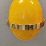 EXTREMELY rare LYFA Space Age lamps in thin lacquered metal with brass colored "ring" around.
