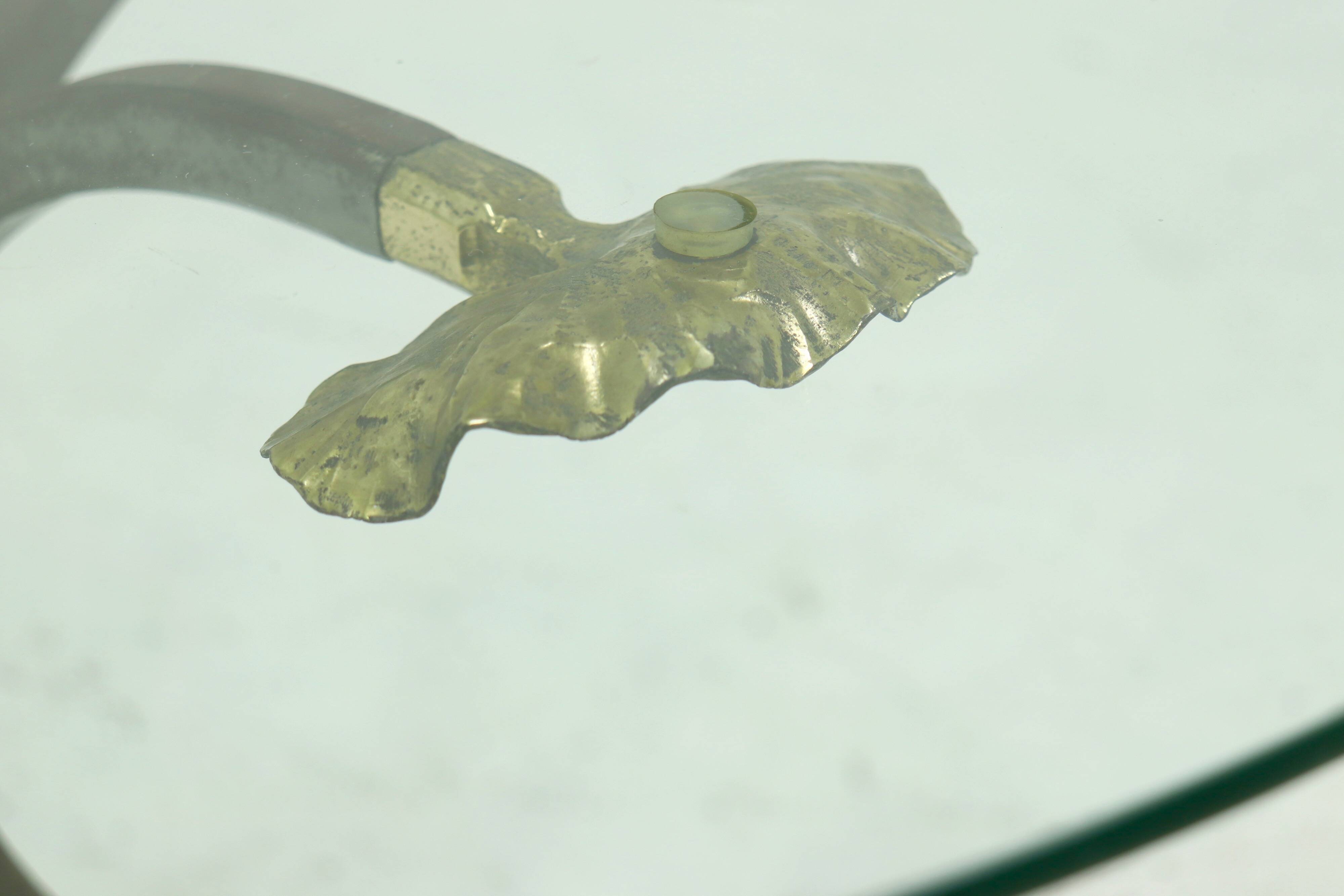 Coffee Table by Manfred Bredohl in Brass and Forged Iron 1970s