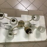 lustre long avec 6 globes en verre