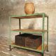 Old shelving green with wood