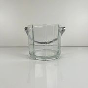 Octagonal glass ice bucket with metal handle, 1970s/80s, France
