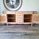 Low buffet in renovated solid cherry wood – Revisited Louis XV style – 250 cm