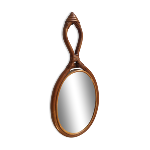 miroir en rotin vintage