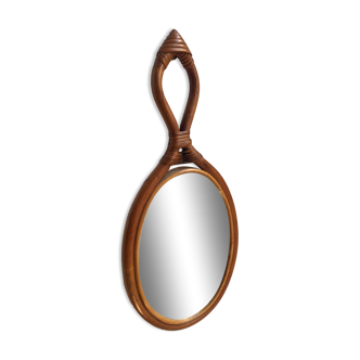 Miroir en rotin vintage 19x40cm