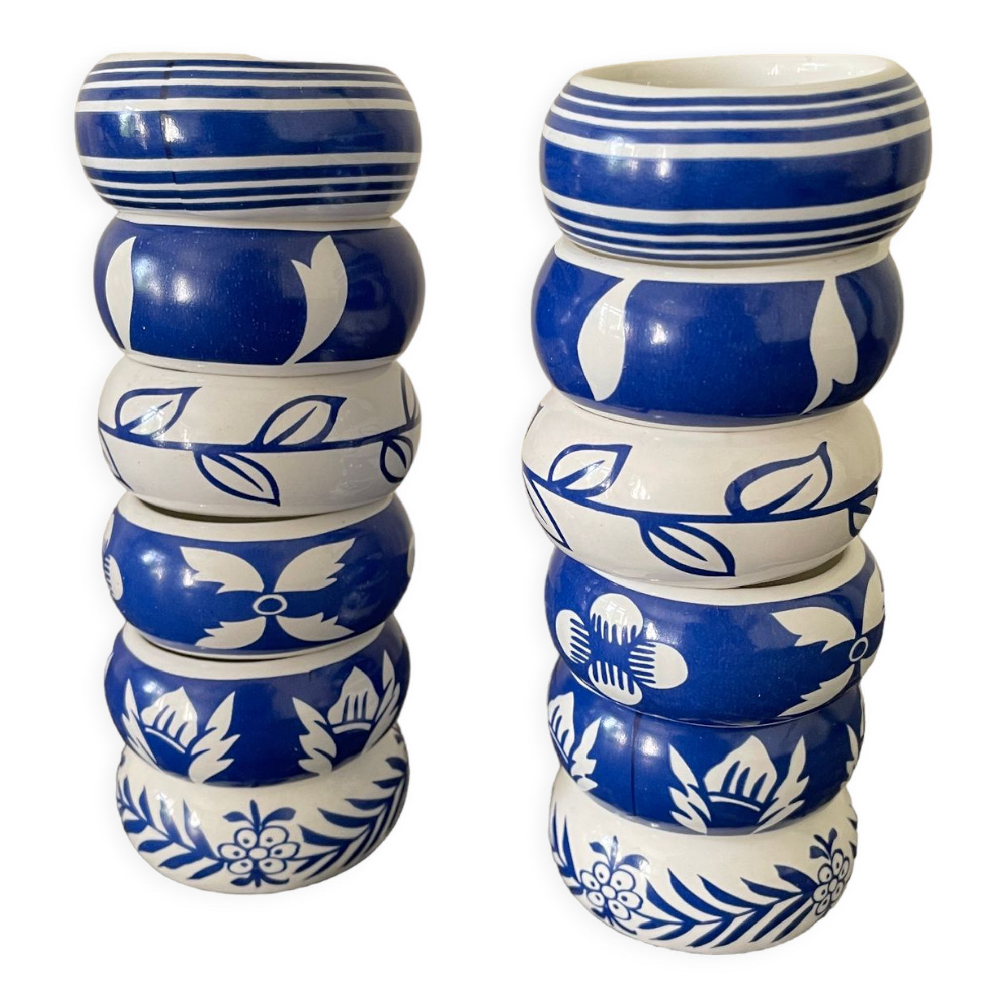 Set of 12 napkin rings in porcelain