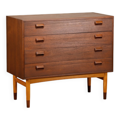 Commode en teck et hêtre de Børge Mogensen, Søborg Møbler