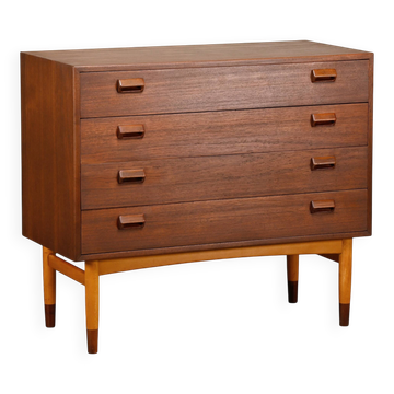 Commode en teck et hêtre de Børge Mogensen, Søborg Møbler