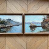 Huile sur bois Baie en Méditerranée