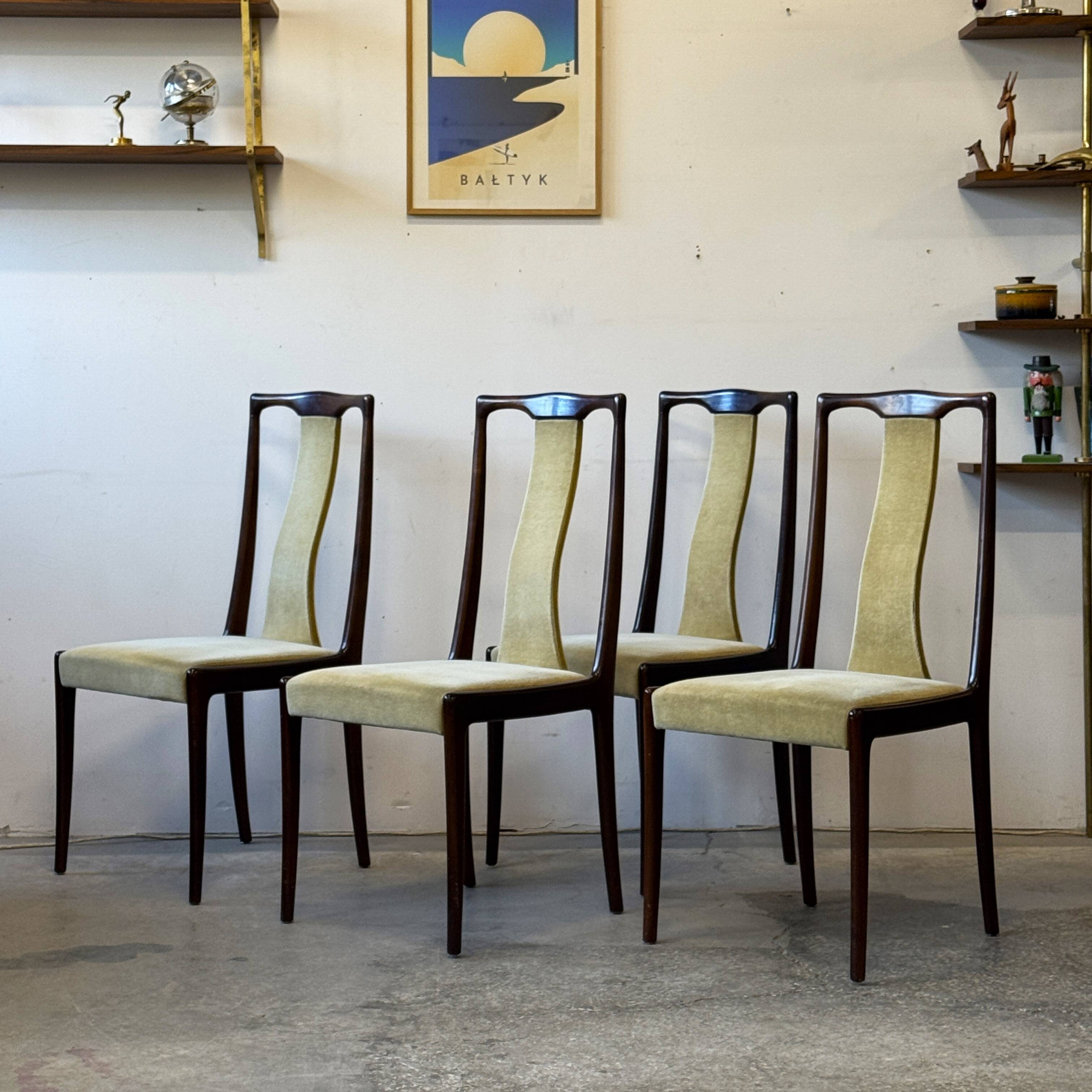 Set of 4 dining chairs, Lübke Germany 1960s, vintage