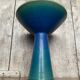 Ancien Bougeoir Coupe Céramique Bleue & Verte Scandinave Vintage
