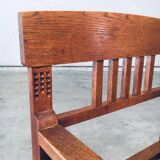Dutch Modernist Carved Oak Side Chair, 1920s
