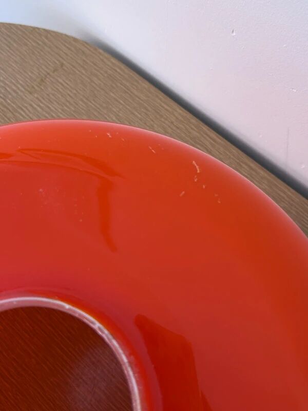 Orange Opaline Lampshade & Golden Brass - 70s Design