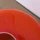 Abat-jour en Opaline Orange & Laiton Doré - Design 70s