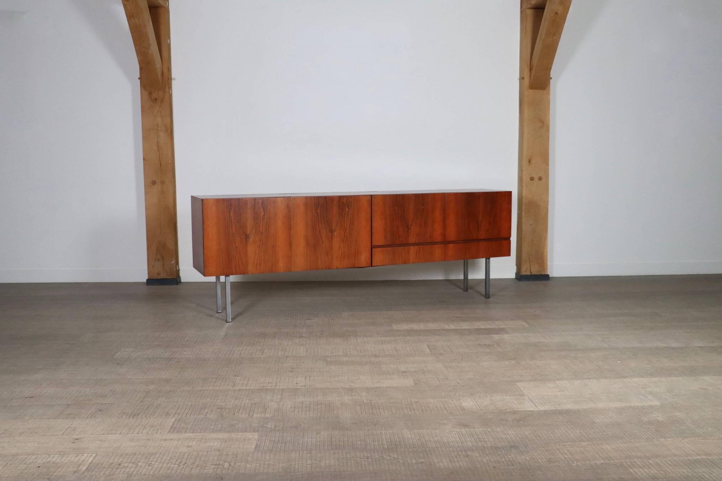 Midcentury Modern Sideboard With Chrome Legs, 1970s