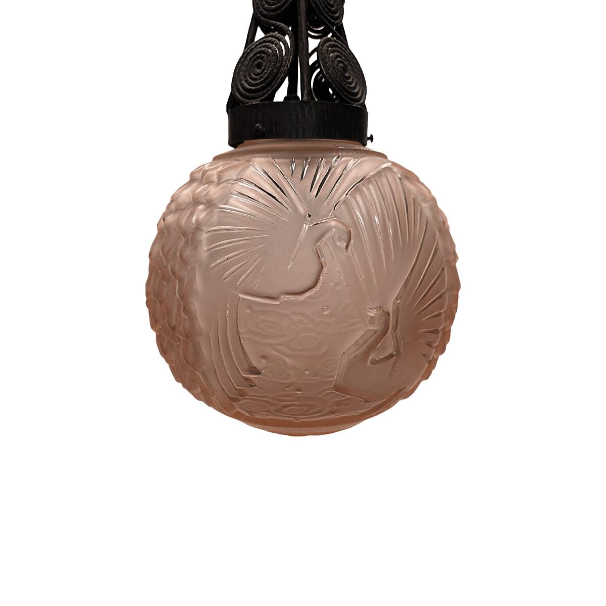 Frans Art Deco Hanglamp Van Muller Freres Luneville, 1930s