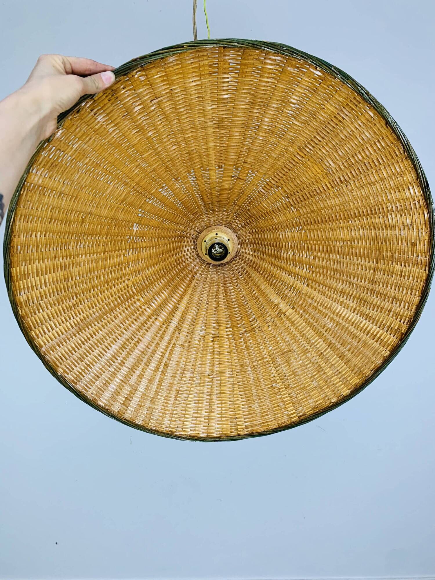 XL rattan suspension from the 1960s, vintage