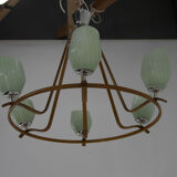 Mid-century chandelier by drevo humpolec, 1960s