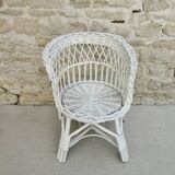 armchair woven wicker basket