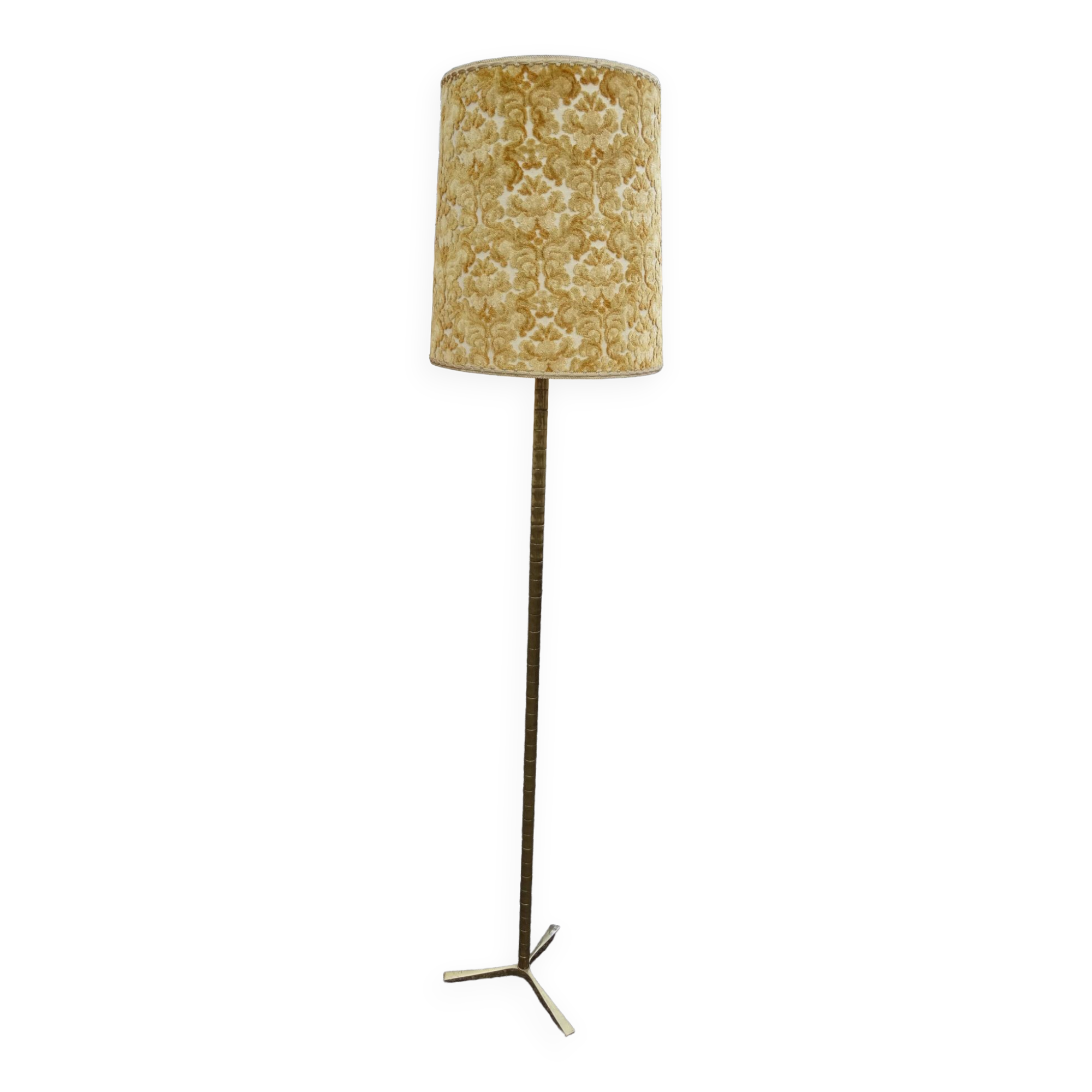 Vintage 70s bronze imitation bamboo floor lamp