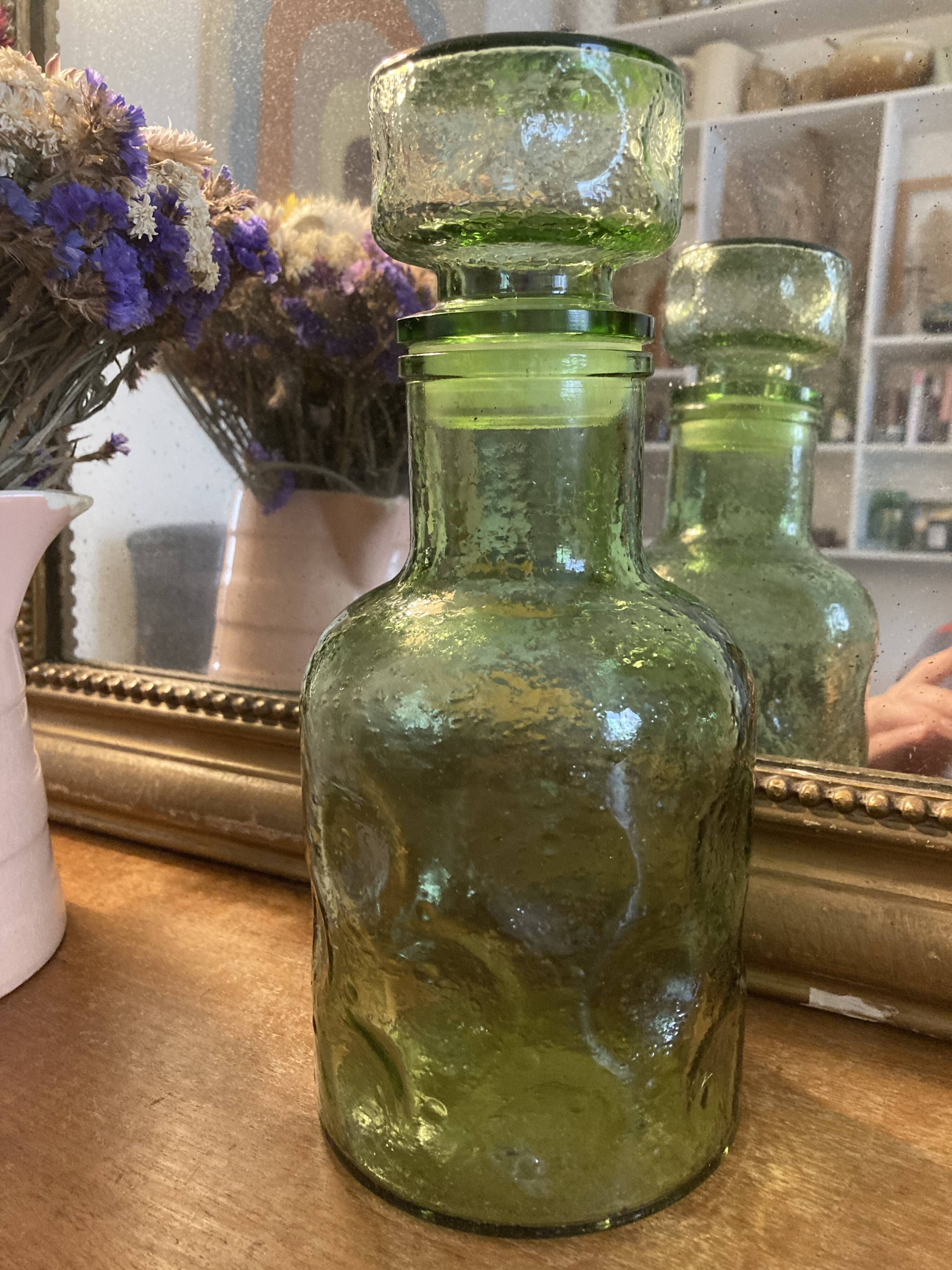 Green bottle with cap