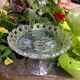 Glass fruit bowl, pressed mould, centre table, seasonal fruits.