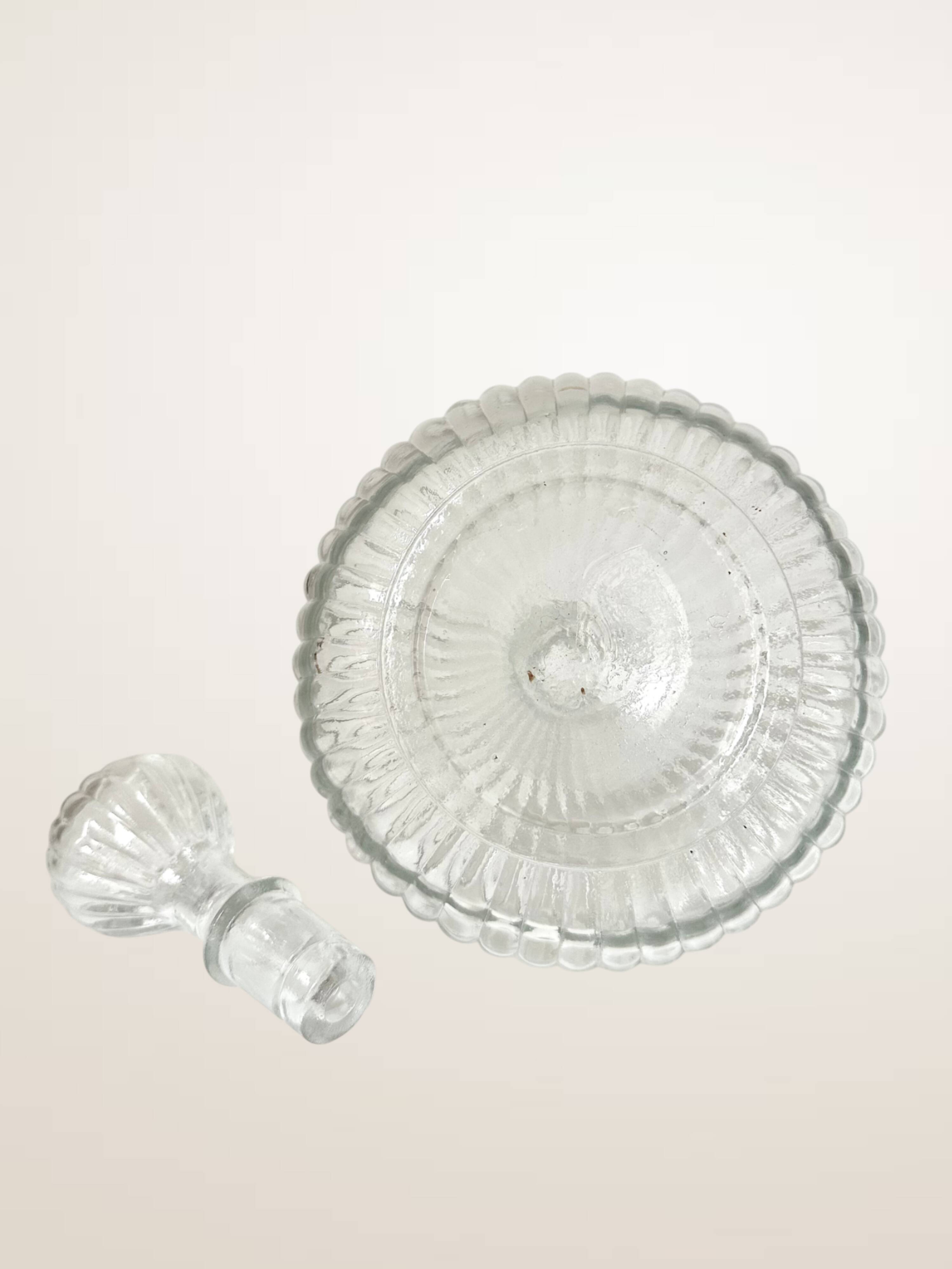 Fluted glass liqueur carafe