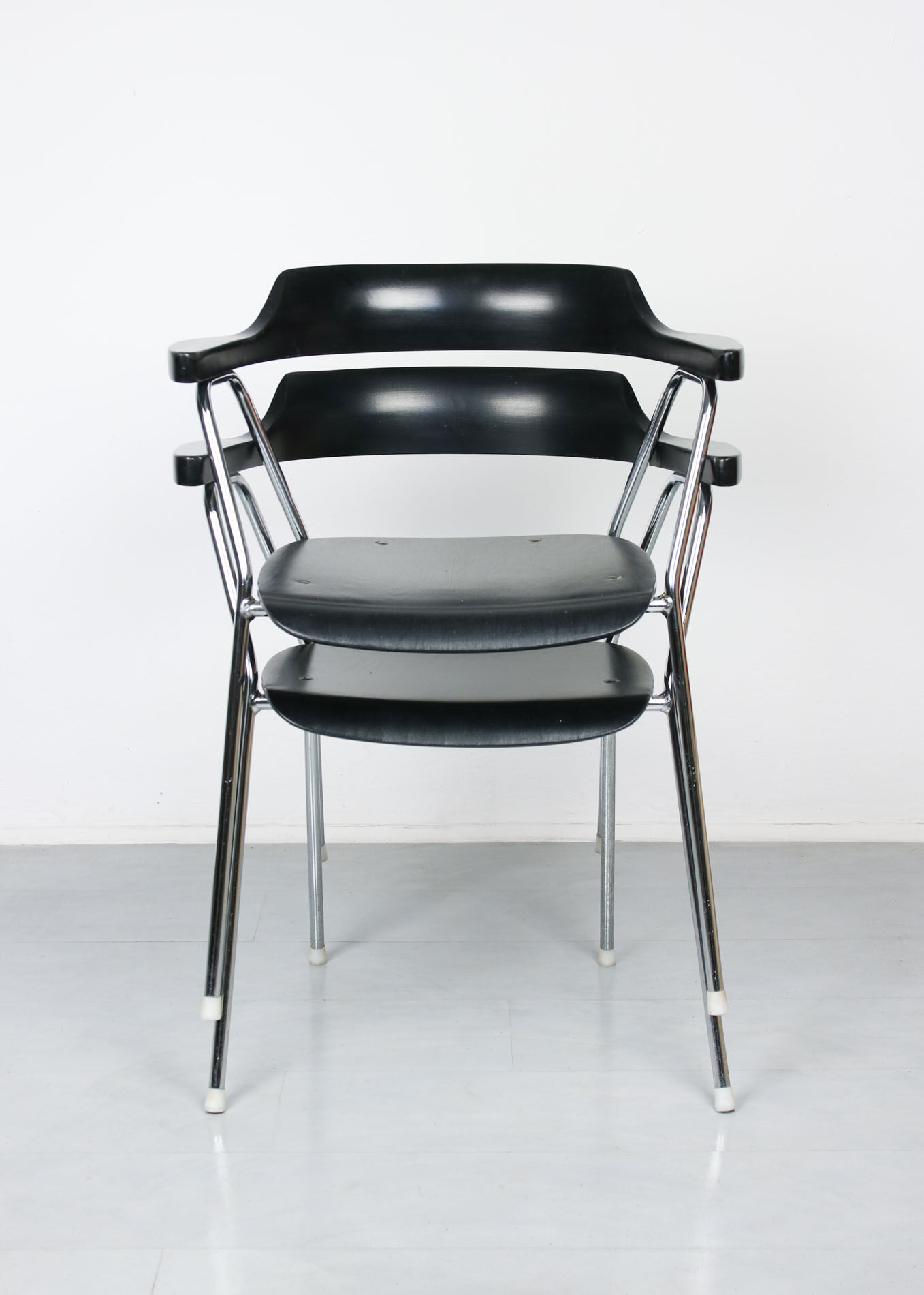 Black model 4455 dining armchairs by Niko Kralj