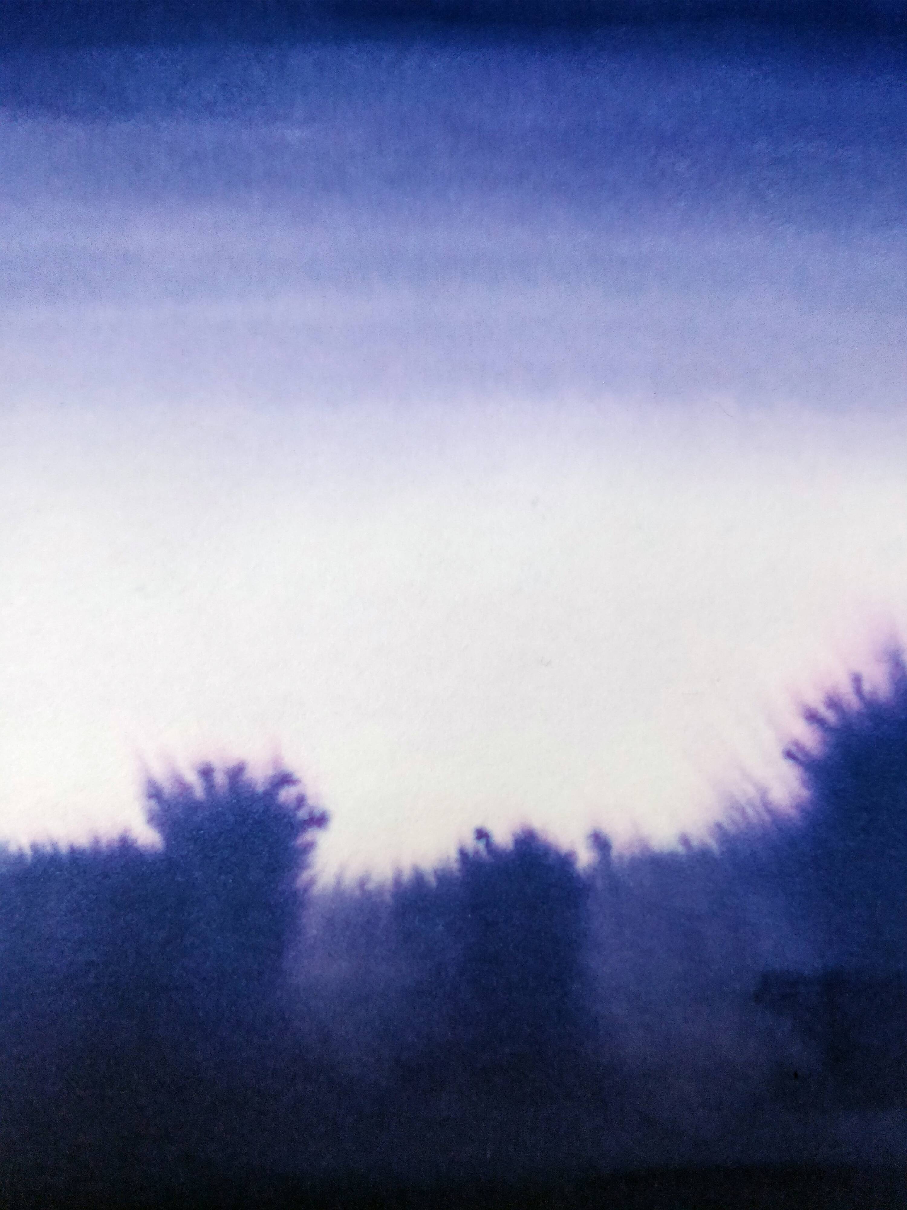 Blue landscape in ink 4