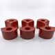 3 red ceramic candlesticks • Cari Zalloni • Steuler • 1970