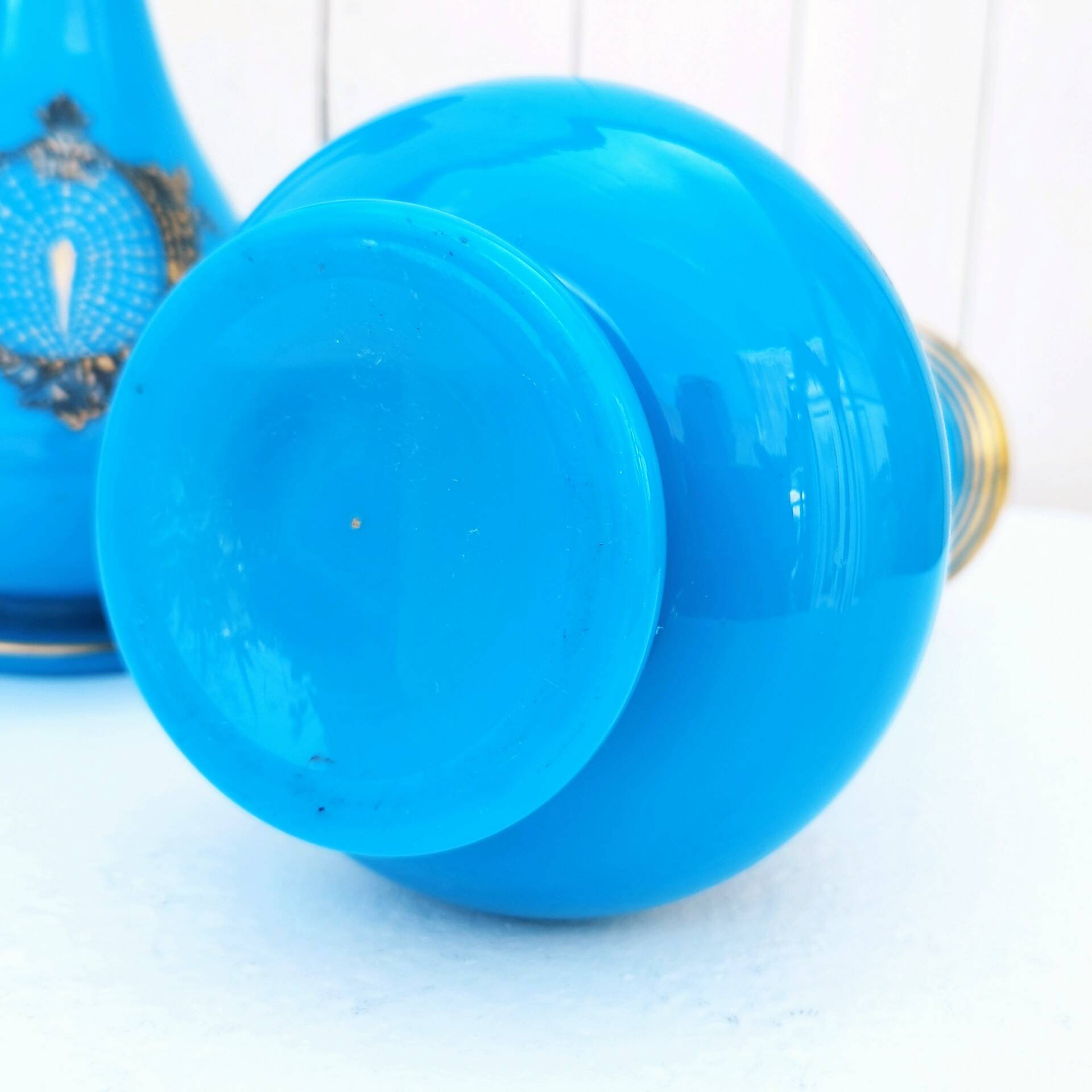 Pair of Baccarat Napoleon III opaline vases