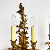 Louis XIV style brass wall lamp 9 arms