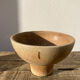 Vintage brown stoneware standing cup / empty pocket or fruit cup