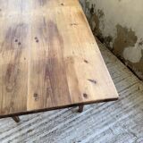 1950s pine and oak farmhouse table with multiple drawers