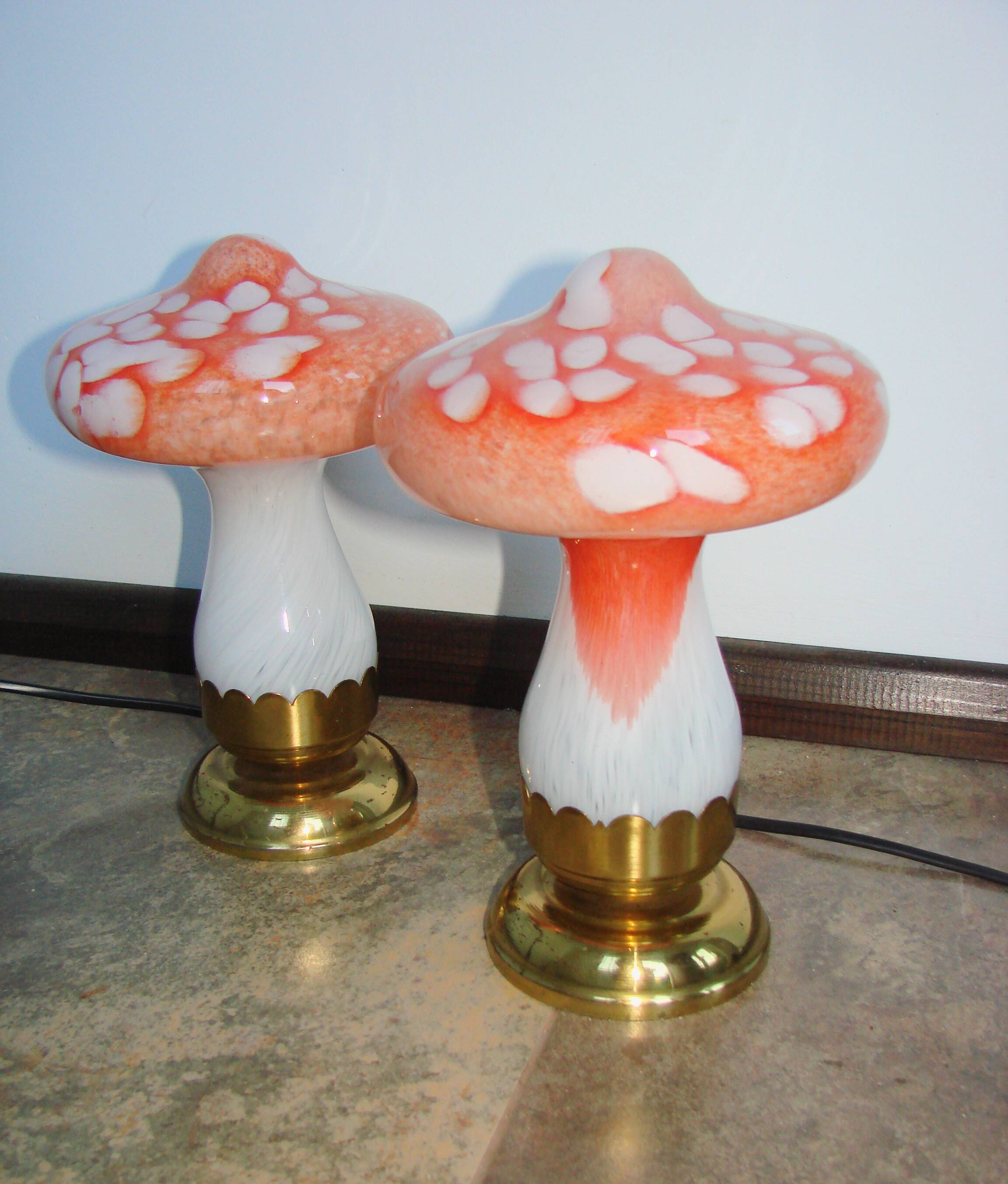 A set of ‘Vintage Mushrooms’ table lamps