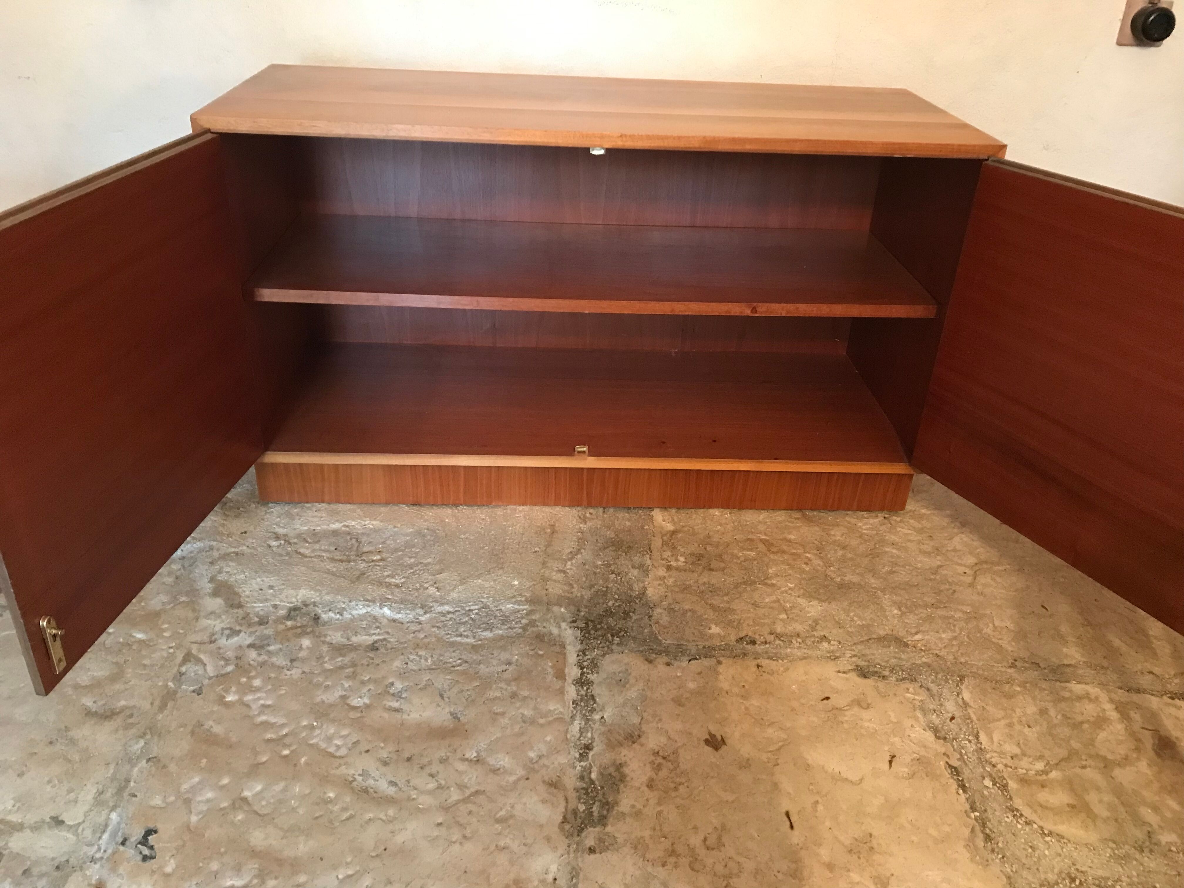 Buffet box storage cabinet vintage 1960-80 blond walnut