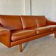 Vintage Danish mid-century Aage Christiansen (Matador) cognac leather sofa 60s