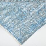 7x11 Turkish Light Blue Camouflage Pattern Vintage Rug, 223x329Cm