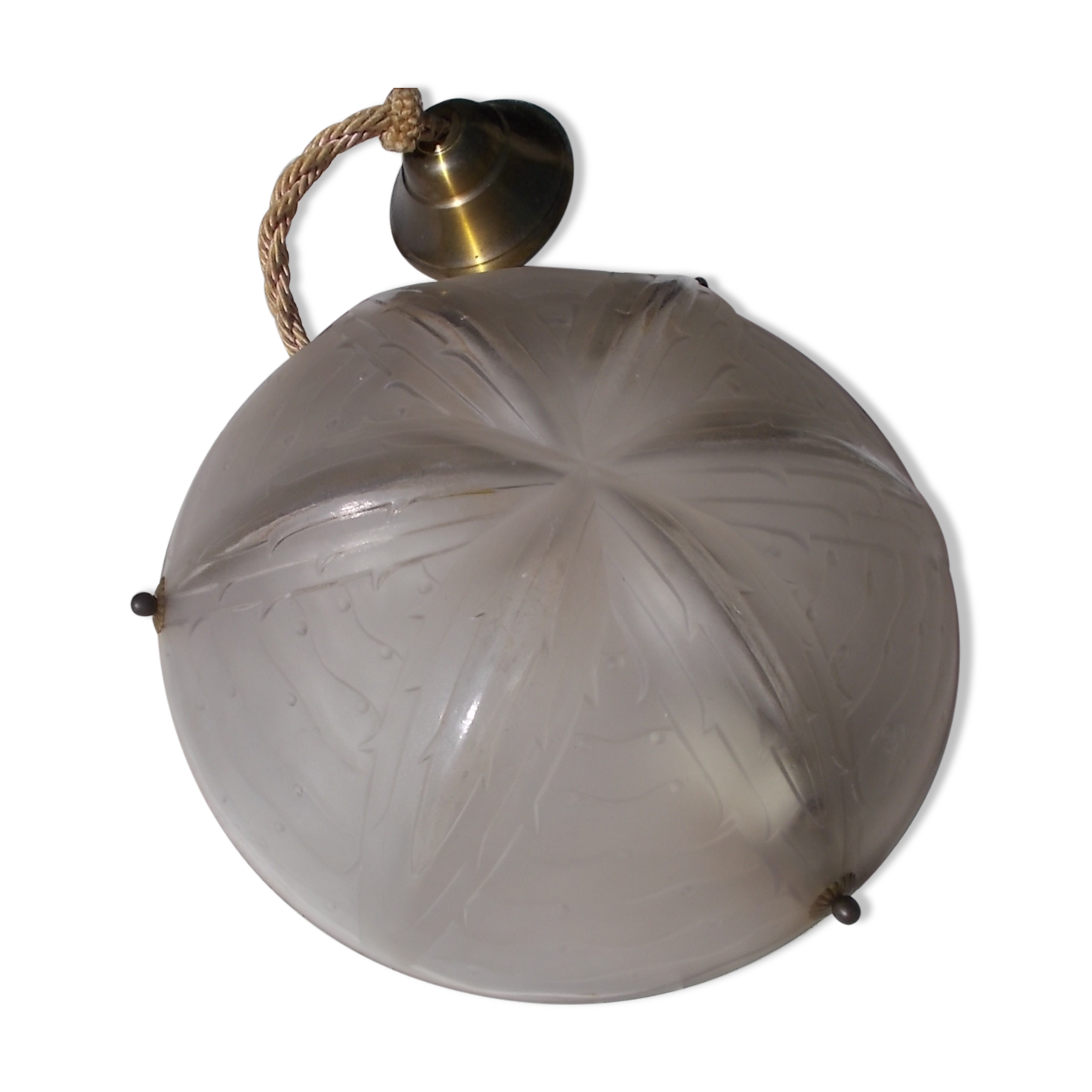 Art deco ceiling light in moulded glass