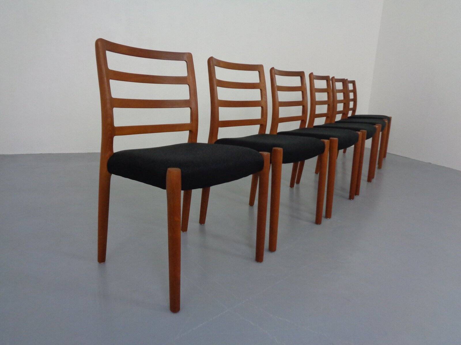 Model 85 Teak Dining Chairs by Niels Otto Møller for J. L. Møllers, 1960s, Set of 6