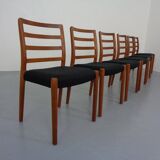 Model 85 Teak Dining Chairs by Niels Otto Møller for J. L. Møllers, 1960s, Set of 6