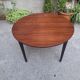 Table à manger en bois avec plateau rond extensible, années 1950