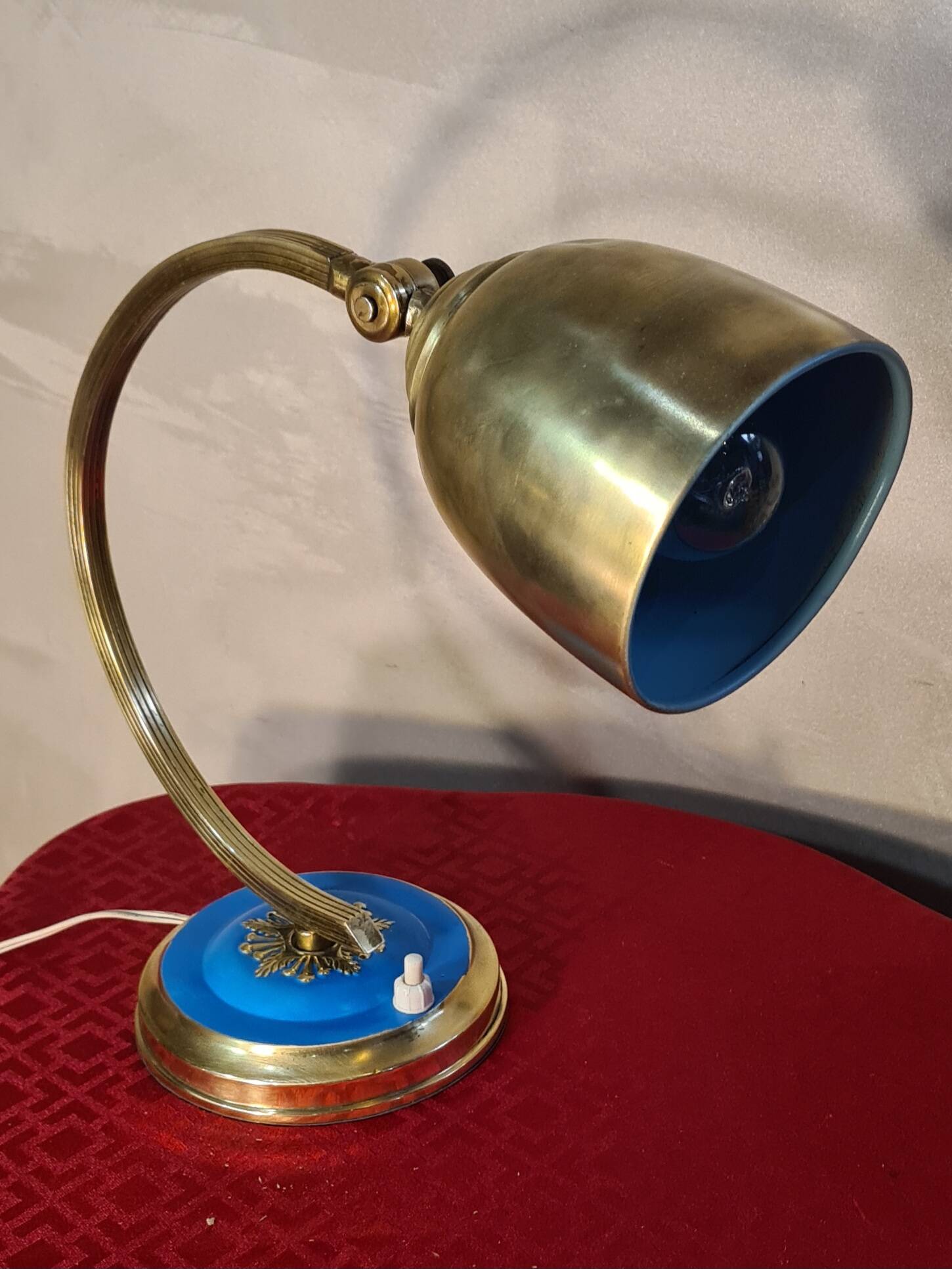 art deco bronze brass lamp 25w elec ok original h 28x25