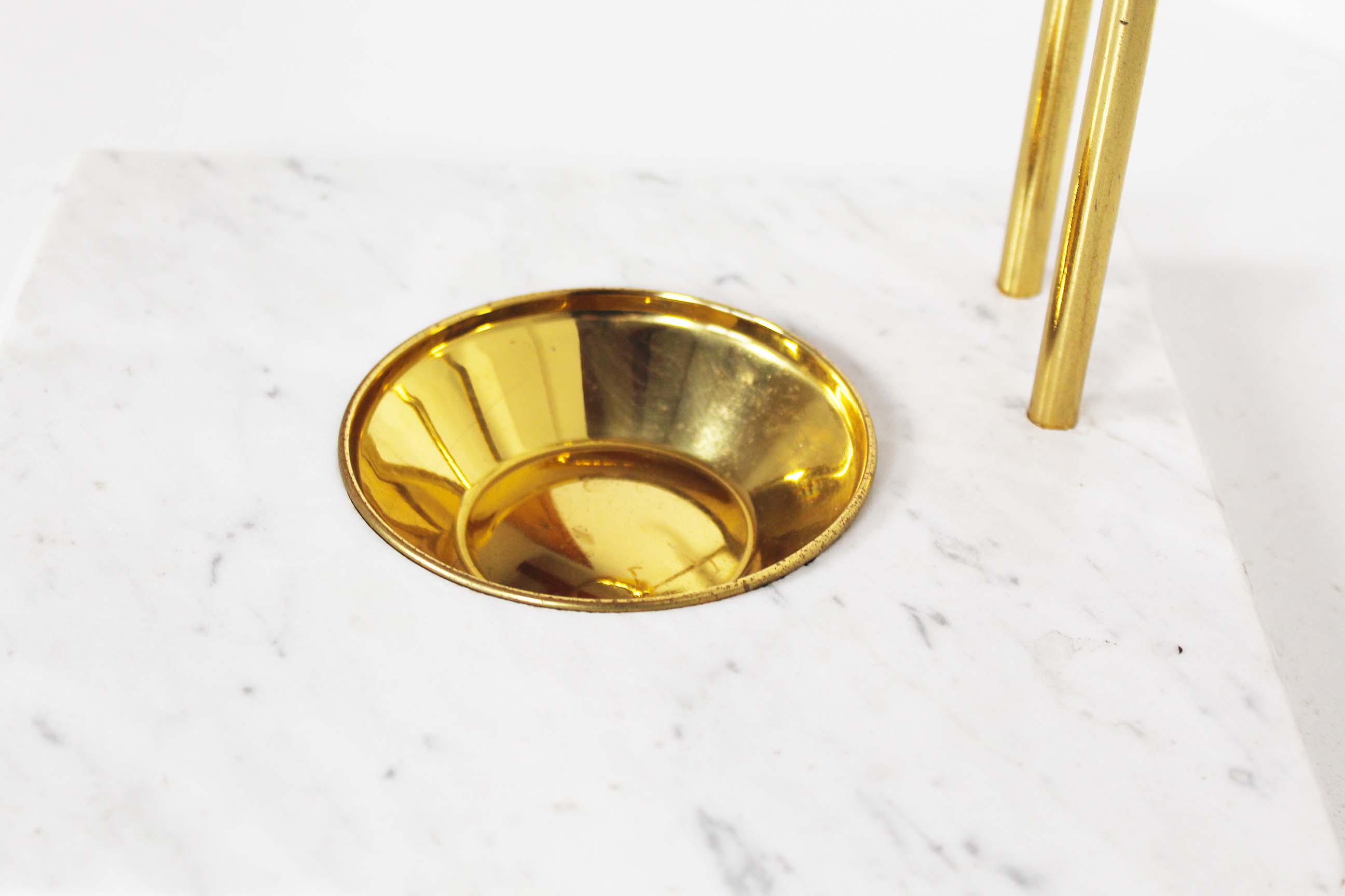 Hollywood Regency Brass & Marmble Umbrella stand