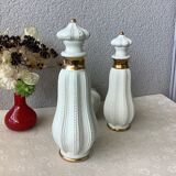 3 porcelain biscuit bottles from La Couleuvre art deco