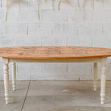 Oval marquetry table – solid wood